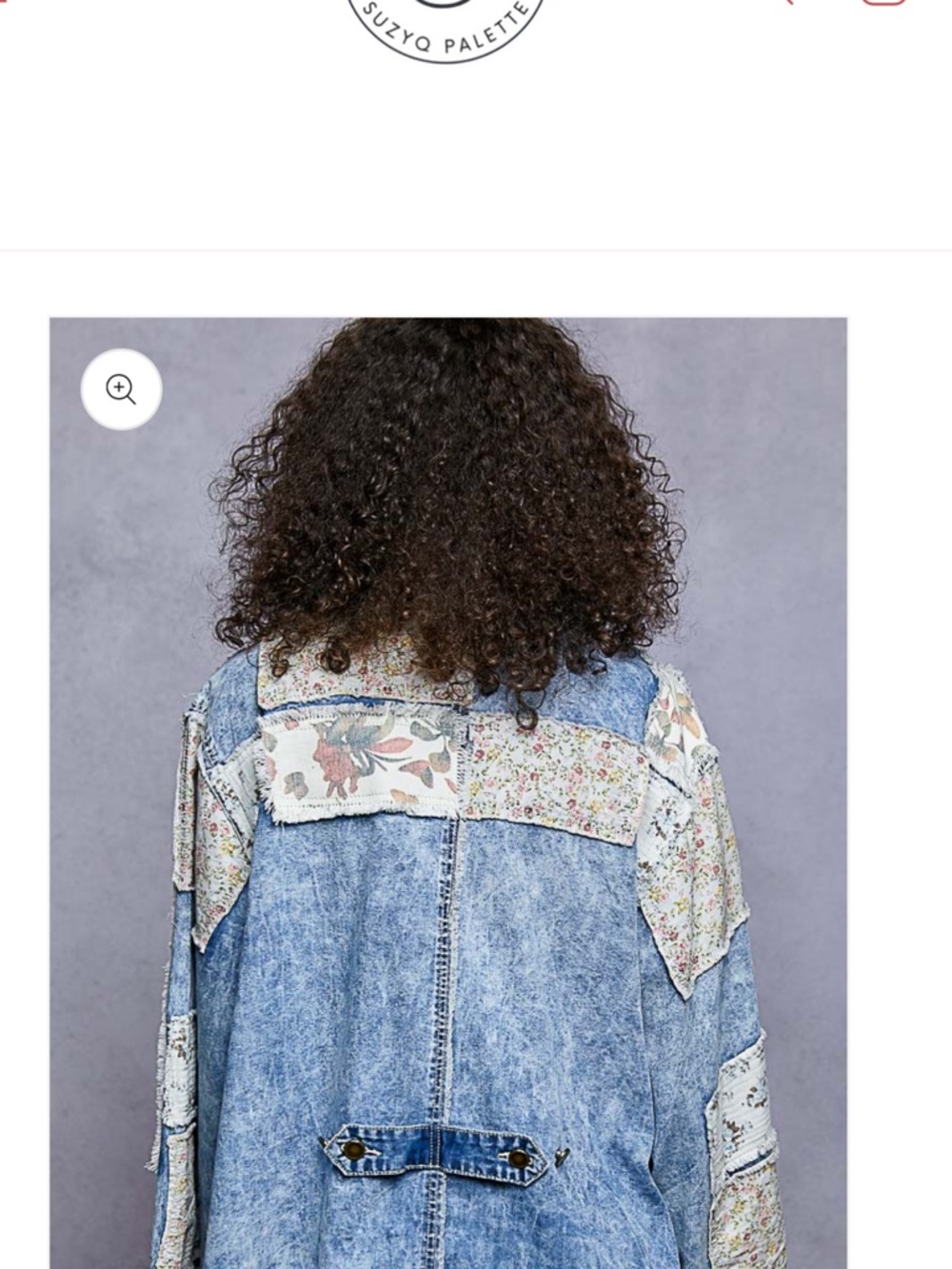POL Light Blue Patchwork Denim Jacket with Floral Panels